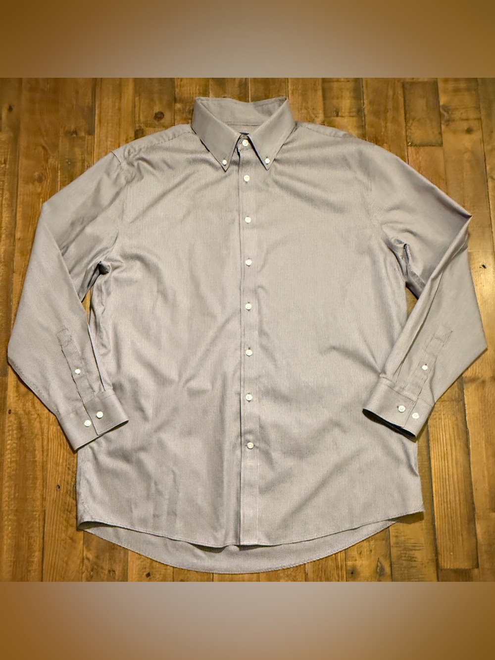 Stafford Men’s 17 34/35 Light Gray Regular Fit Non-Iron Dress Shirt